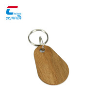 Bois écologique RFID 13.56mhz métal porte-clés jeton contrôle d'accès NFC étanche gravé carte-clé en bois