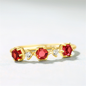 3 piedra diseño llano puro plata Mystic Topaz Anillo para el día de la Madre Regalos - Product Image 5