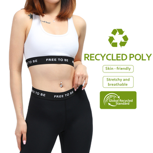 Eco Friendly Sustainable Yoga Clothes Custom logo Athletic Clothing Recycled Polyester Fabric Sport Active Wear Set