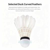 Volants de badminton professionnels de niveau tournoi, légers et durables, en plumes de canard de qualité OEM hybride premium avec tête en liège sandwich.