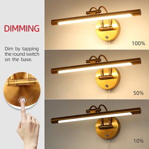 Lampe murale moderne en fer de style américain, réglage tricolore (3000K-6000K), étanche IP44, contrôle par capteur, LED, pour hôtel et salle de bain - Product Image 4