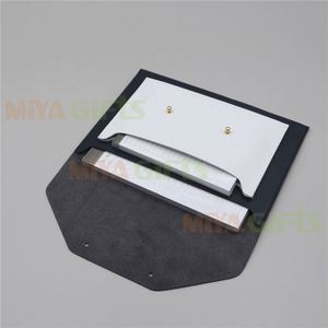 Personal logo PU Portfolio Organizer Clutch Gold Foil logo Padfolio Opening for Lady and <strong>Men</strong> Soft Writing Pad Cover - Product Image 5