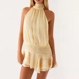 Vestido de Noche Elegante y Casual para Mujer, Estilo Mini, Sexy, con Espalda Descubierta, Línea A, con Volantes, Ideal para Fiestas - Product Image 1