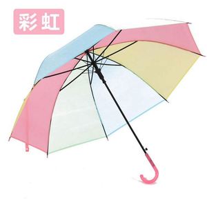 Custom Portable PVC Transparent Classic Straight Umbrella with Logo High Quality Wedding Advertising Gift Umbrella - Product Image 2