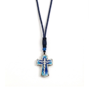 [ Hong Kong International Jewellery Show ] Enamel Inlaid 18K Gold-Plated <b>Silver</b> Divine Glow <b>Necklace</b> with Cross Pendant - Product Image 1