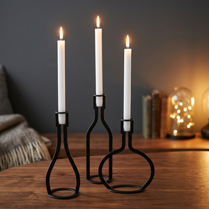 Support de bougie moderne en métal en forme de bouteille pour 3 bougies, centre de table décoratif, chandelier, décoration intérieure, salle à manger - Product Image 2