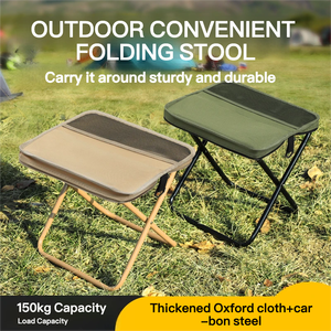 <span class=keywords><strong>Tabouret</strong></span> <span class=keywords><strong>pliant</strong></span> portable en acier inoxydable pour le camping, la pêche et les activités de plein air - Conception durable, compatible avec les porte-stylos et les sacs bandoulière - Product Image 6