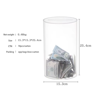 กระปุกออมสินอะคริลิคใสแบบโมเดิร์น น้ำหนักเบา เป็นมิตรกับสิ่งแวดล้อม <span class=keywords><strong>ส</strong></span>ำหรับผู้ใหญ่และเด็ก เปิดง่ายโดยการงัด - Product Image 2