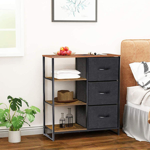 Modern Fabric Dresser Organizers and <b>Storage</b> Living Room <b>Cabinet</b> With Drawer - Product Image 3