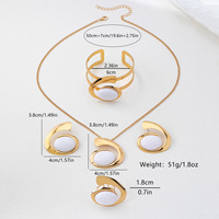 Ensemble de bijoux personnalisé style resort en alliage de zinc et acrylique, motif spirale escargot, comprenant collier, boucles d'oreilles, bracelet et bague, cadeau unisexe