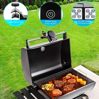 Lampe de poignée de gril à LED alimentée par batterie pour barbecue extérieur la nuit, accessoires de gril à LED super lumineux à double tête réglable cadeau de barbecue