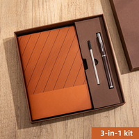 Ensemble cadeau de carnet promotionnel en gros personnalisé avec stylo, carnet en cuir PU vierge pour le bureau, journal A5 avec logo, avec boîte