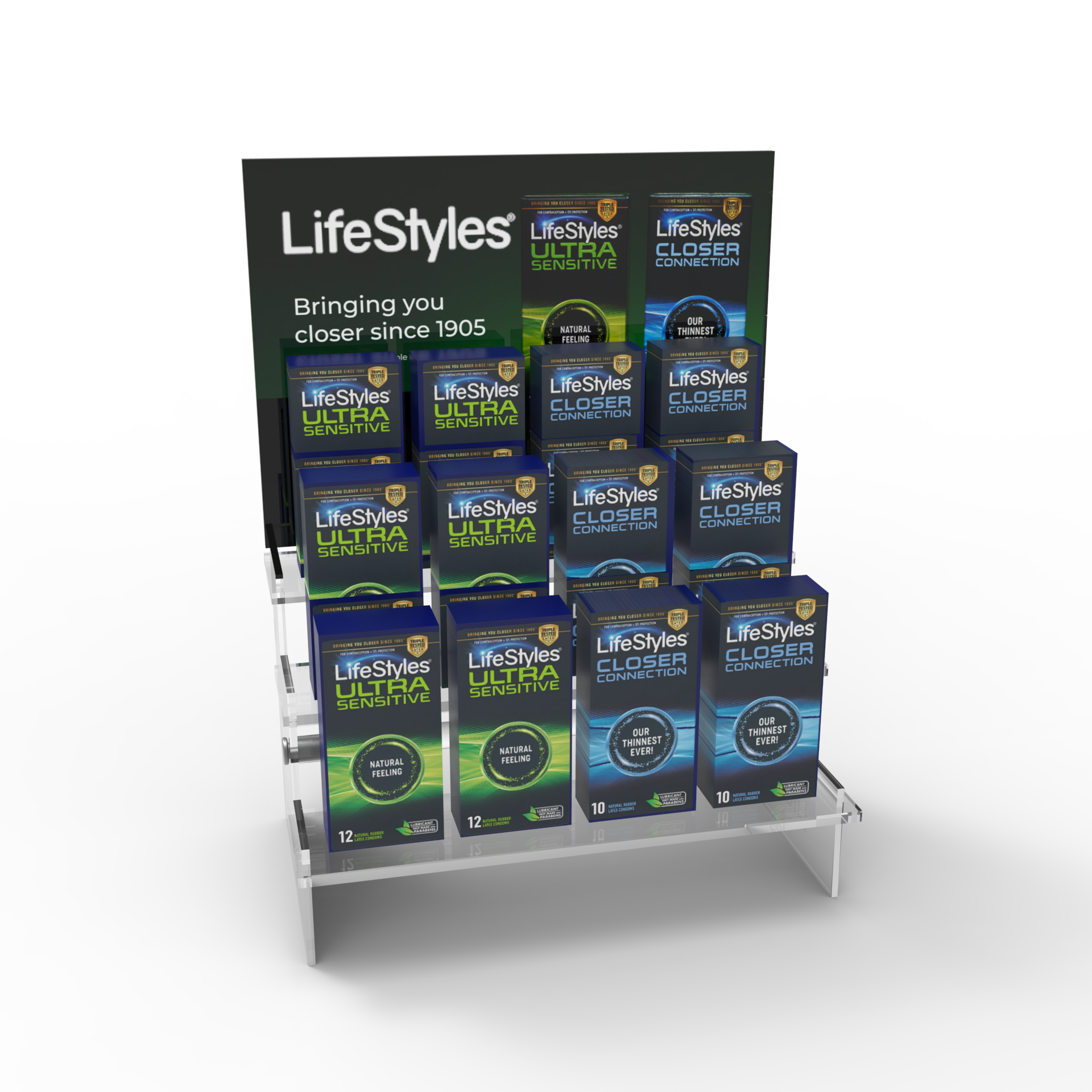 Apache Modern Customizable Acrylic Condom Pallet Display Stand with Carton Packaging for Retail Supermarkets — view 3