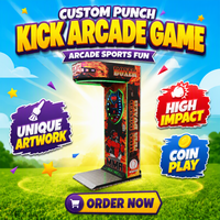 Machine de boxe d'arcade Punch Kick - Jeu de parc d'attractions à monnayeur en plastique anglais avec garantie d'un an