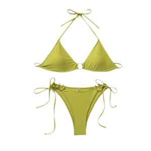 Nouvelle collection de maillots de bain tendance pour femmes, bikini sexy deux pièces en spandex/polyester, séchage rapide, push-up, maillot de bain à bretelles en V - Product Image 4