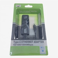 Adaptador USB 3,1 Tipo-C a RJ45 Gigabit Ethernet para computadora portátil Tarjeta de red LAN con cable externo de escritorio 1000Mbps