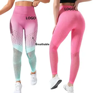 Haute qualité femmes leggins para mujer sexy contraste creux pêche hanche respirant peau amicale bout à bout leggings yoga