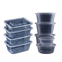 Bol carré jetable transparent en plastique PP pour emballage commercial, boîte à emporter pour restauration rapide, boîte à lunch, qualité alimentaire