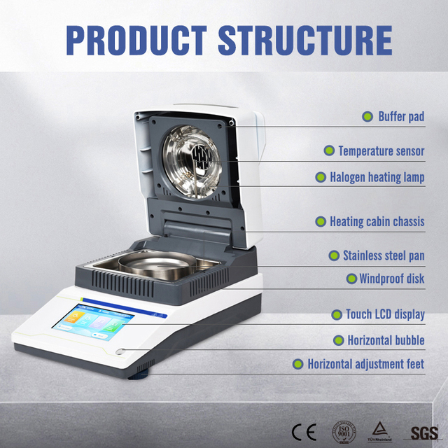New Design High Precision Moisture Meter Touch Screen Feed Grain Moisture Analyzer