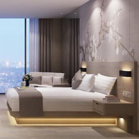 Lit double en bois de style moderne et luxueux, tête de lit king size, mobilier de chambre d'hôtel, design de base de matelas