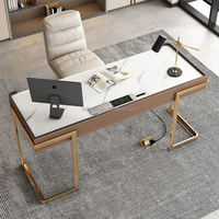 Bureau d'ordinateur en cuir pleine fleur le plus vendu, bureau de direction moderne et minimaliste, table de bureau de luxe au design innovant, mobilier de bureau