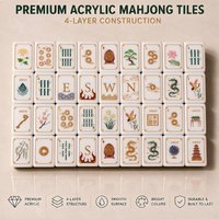 En stock, livraison rapide : Ensemble de Mahjong américain de luxe peint à la main, en acrylique écaille de tortue, cadeau d'art classique