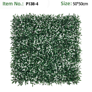 Panneau de haie murale en herbe artificielle verte 50x50cm, mélange de feuilles de lance variées, plante artificielle pour aménagement paysager, décoration extérieure commerciale - Product Image 6