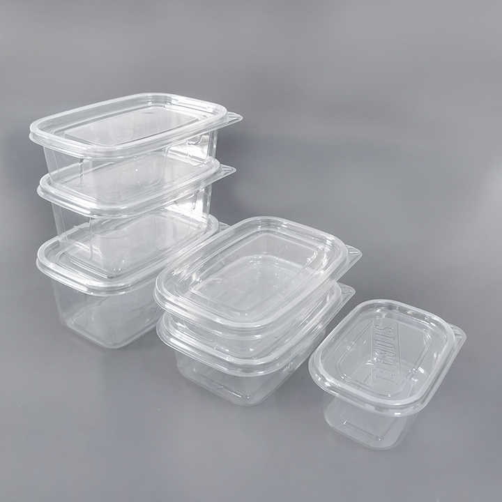 High Clear Disposable Pet Transparent Food Packaging Storage Box Custom Fresh Cut Fruit Container clear Plastic Salads Box