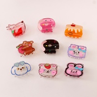 Nouvel Arrivage Pince à Cheveux Mini Motif Ours Fraise et Gâteau de Dessin Animé, Logo Personnalisé, Accessoire pour Chignons et Coiffures Rétro pour Femme