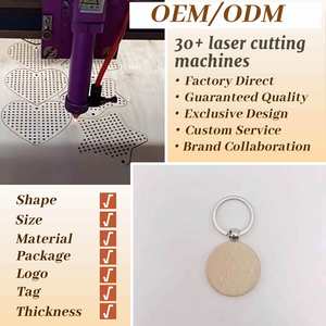 Деревянный брелок-заготовка для гравировки, необработанный деревянный брелок-кольцо для подарков и поделок своими руками - Product Image 5