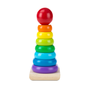 <strong>Rainbow</strong> Stacker Wooden Ring Educational <strong>Toy</strong> Wooden <strong>Rainbow</strong> Stacking Rings Baby <strong>Toy</strong>, Stacker <strong>Toys</strong> for Infants&amp;Toddlers - Product Image 1
