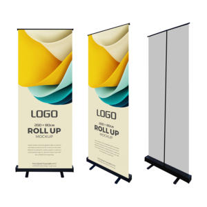 Portátil 80/85*200cm Marco de aluminio de Diamante Negro Roll-Up Banner Stand Impreso Publicidad Exposiciones Promociones Precio de fábrica - Product Image 4