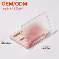 Palette de fards à paupières vide à 5 compartiments avec couvercle transparent dégradé, conteneur de maquillage rechargeable