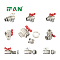 Robinet à boisseau sphérique IFAN en laiton, à passage plein, filetage BSP NPT 1/2"-1-1/4" pour l'alimentation en eau et la plomberie