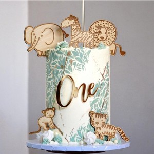 Honey And Sweetness Animal <b>Cake</b> Decor <b>Wooden</b> Elephant Giraffe Plugin <b>Birthday</b> <b>Cake</b> Topper Ins Style <b>Cake</b> Decoration - Product Image 2