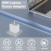 Adaptateur Secteur Chargeur pour Ordinateur Portable 60W 16.5V 3.65A, Embout en L, Protection OTP Électrique pour MacBook Pro 13 Modèles A1435 A1465 A1425