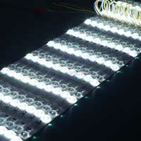 Barre LED rétroéclairée à réflexion diffuse pour plafond tendu, SMD 3030 RGB+CCT Epistar, découpable, grille à volets, 24 LED/M, DC24V