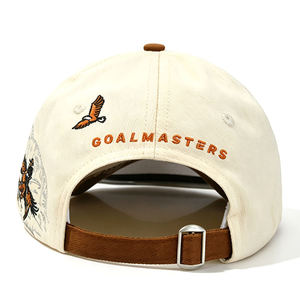 Gorra de Béisbol con Logotipo Personalizado, MOQ Bajo, OEM ODM, Bordado 3D, Dos Tonos Beige, Estilo Vintage, Estructurada, 6 Paneles, Cierre a Presión - Product Image 4