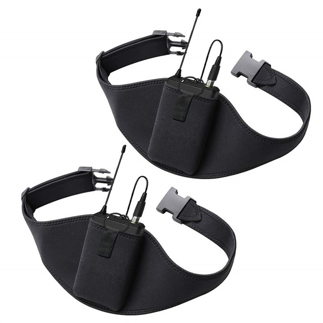 Innovative Rubber Microphone Belt with Zipper Closure 2 Pack Durable Outdoor Fitness Carrier for Instructors