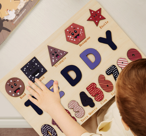 NovaCross Nouveau <span class=keywords><strong>puzzle</strong></span> <span class=keywords><strong>en</strong></span> <span class=keywords><strong>bois</strong></span> multifonctionnel éducatif pour enfants, personnalisable avec un nom, cadeau de premier anniversaire pour bébé, respectueux de l'environnement - Product Image 2