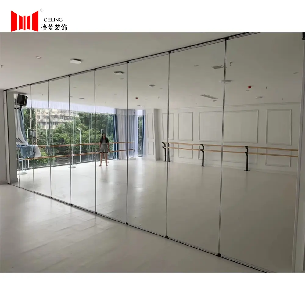 Estúdio de dança acústica grosso de 65mm, parede insonorizável espelhada para academia