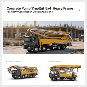 Camion pompe à béton 8x4, châssis robuste pour travaux lourds, moteur diesel - Product Image 3