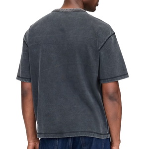 T-shirt pour homme lavé, vente OEM, haute qualité, logo personnalisé, t-shirt de sport pour homme - Product Image 3