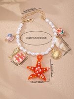 Bracelet de charme pour femme style bohème été 2026, thème vie marine avec coquillages et étoiles de mer, accessoires de bijoux bohèmes tendance