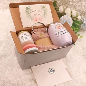 Customized Stainless Steel Tumbler Encouragement Basket Box Get Well Soon Spa Gift Set For Women Get Well Soon Gifts