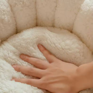 Lit pour animaux de compagnie en polaire doux et chaud, de luxe, en polyester et coton, avec fond antidérapant, forme ronde, pour chiens et chats, vente chaude - Product Image 4