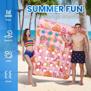Flotteur de <span class=keywords><strong>piscine</strong></span> gonflable de 72X60 pouces, taille adulte avec appui-tête, flotteur de lac, radeau, chaise longue pour fête à la <span class=keywords><strong>piscine</strong></span>, flotteurs d'océan (rose) - Product Image 5
