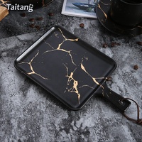Vente en gros de vaisselle en céramique pour hôtel restauration Marbre noir blanc Caractéristiques durables Tasse à café Bol à salade Assiette plate