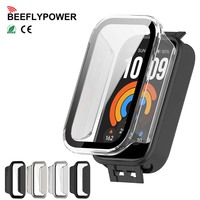 Coque de protection intégrale en PC rigide BEEFLYPOWER 2-en-1 avec protection d'écran en verre trempé pour Xiaomi Band 11 Active
