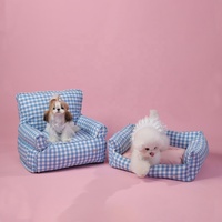 Accessoires de loisirs intérieurs durables et confortables pour chats et chiens, bleu et blanc, canapé de couchage confortable pour animaux de compagnie toute saison